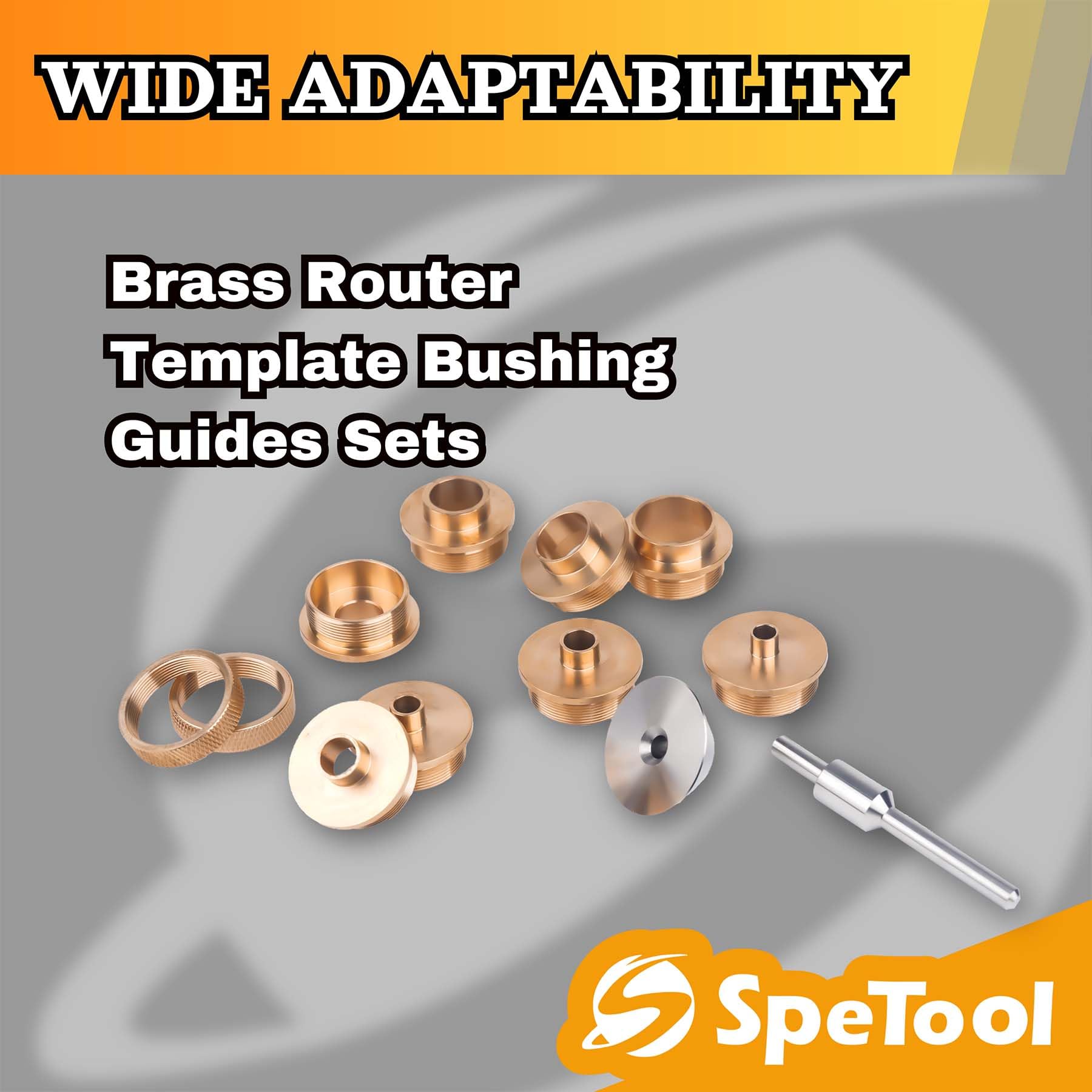 SpeTool Brass Router Template Bushing Guide Set