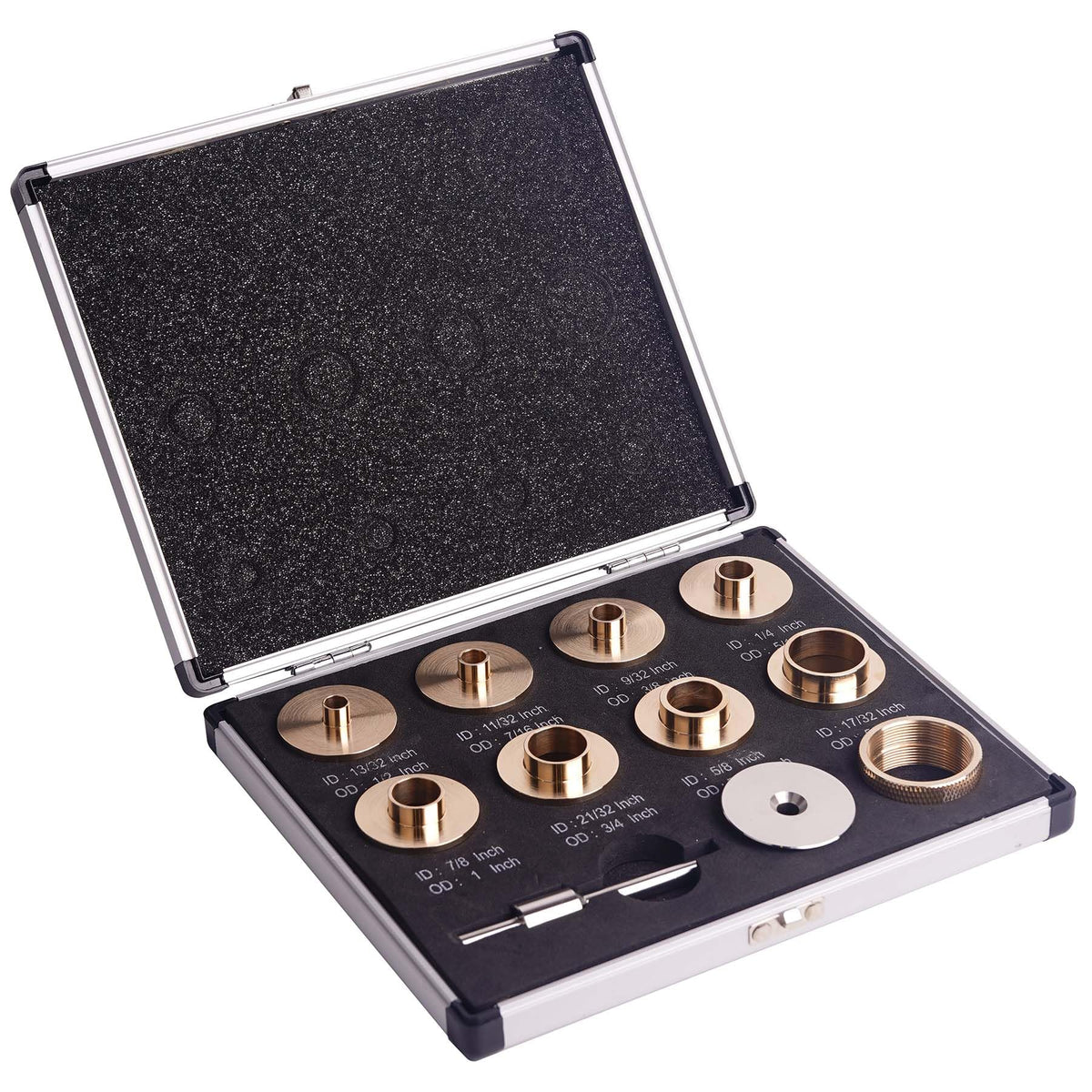 SpeTool 10 pcs Brass Router Template Bushing Guide Set with Pin Router Arm
