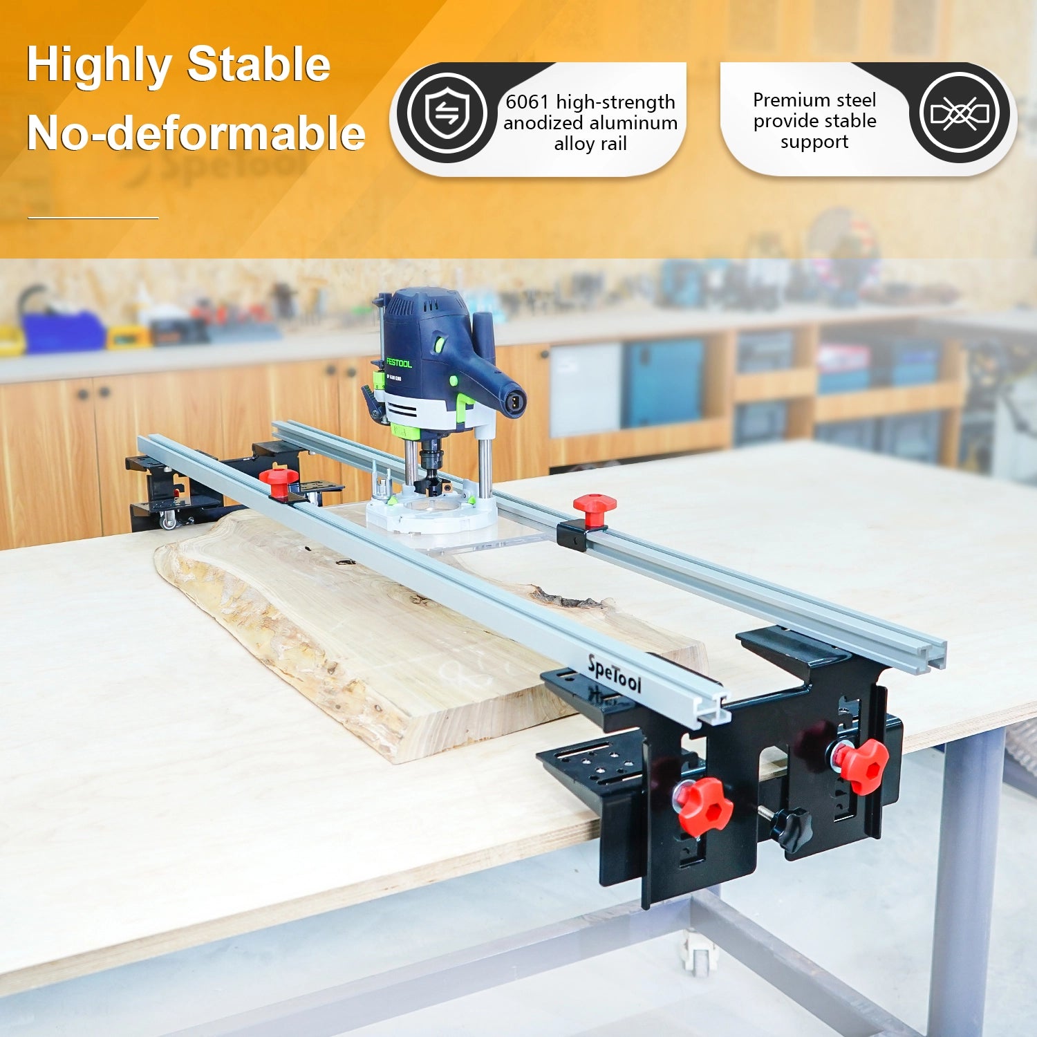 SpeTool Router Sled for Slab Flattening Maximum processing width 120cm