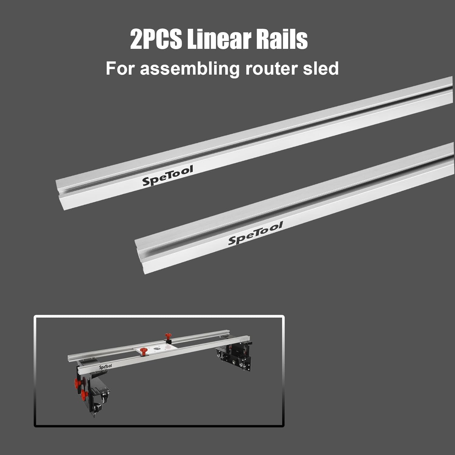 SpeTool O05001 2PCS 1000mm long Linear Rails for Router Sled