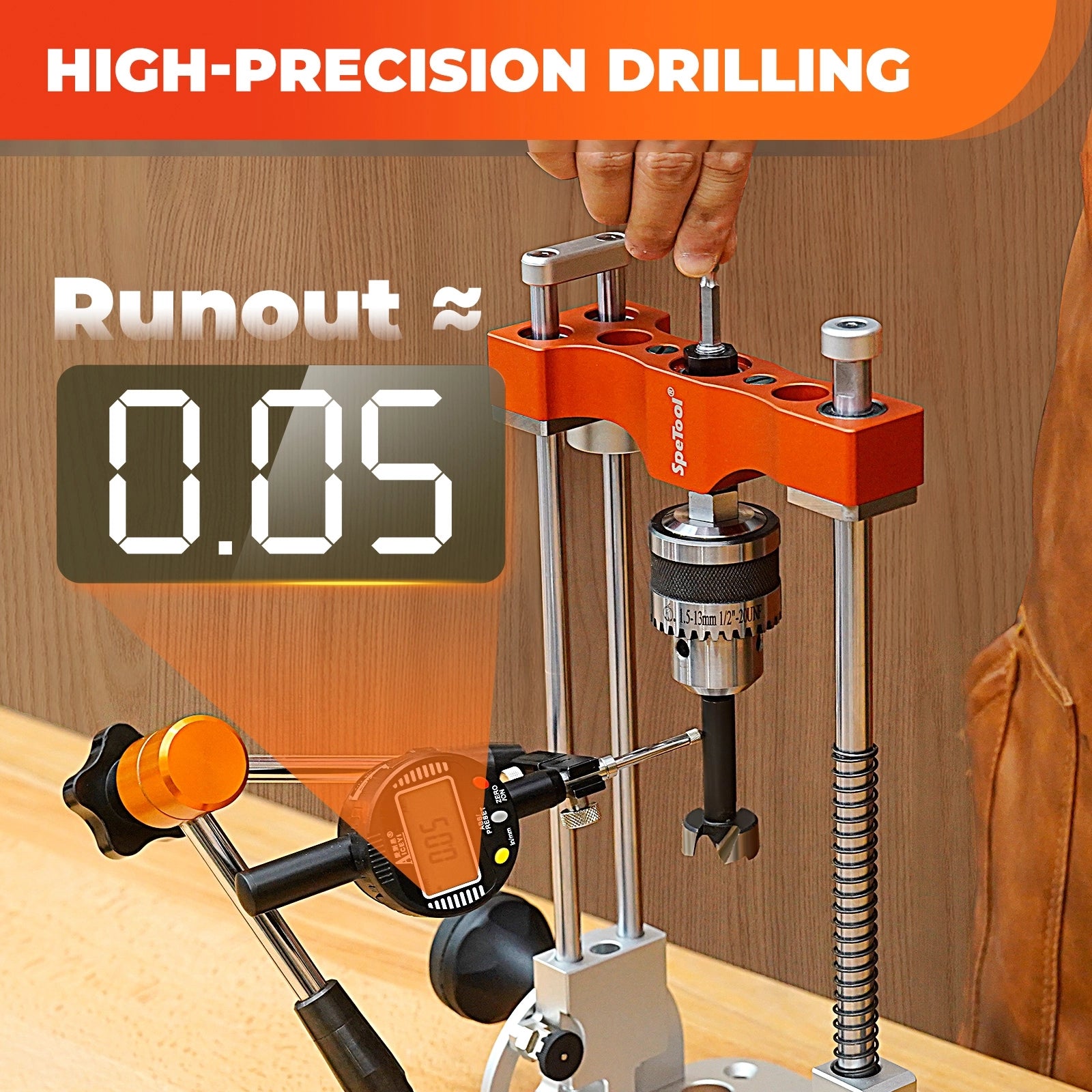 SpeTool Portable Drill Guide Product Dimensions Image