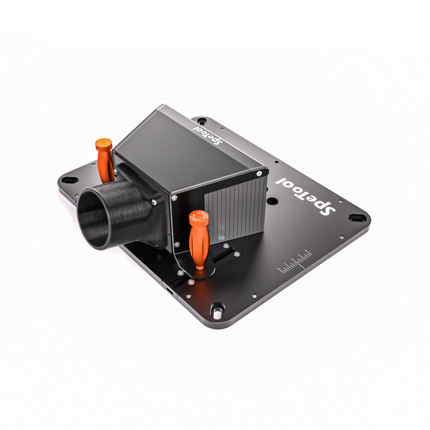 SpeTool Aluminum Router Table Insert Plate Adjustable Dust Collection