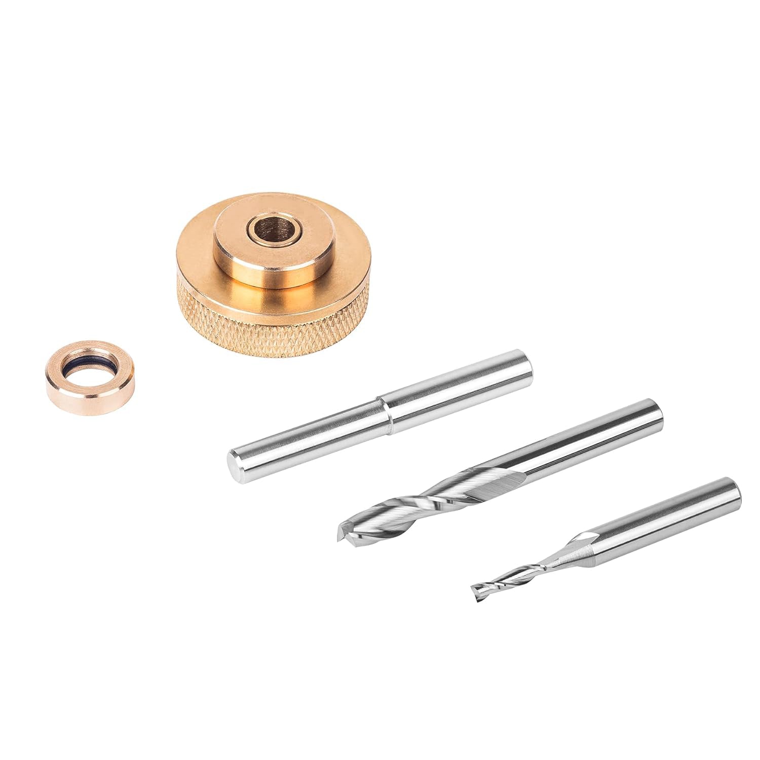 SpeTool Router Bits Solid Brass Router Inlay Kit Bushing Guide Set