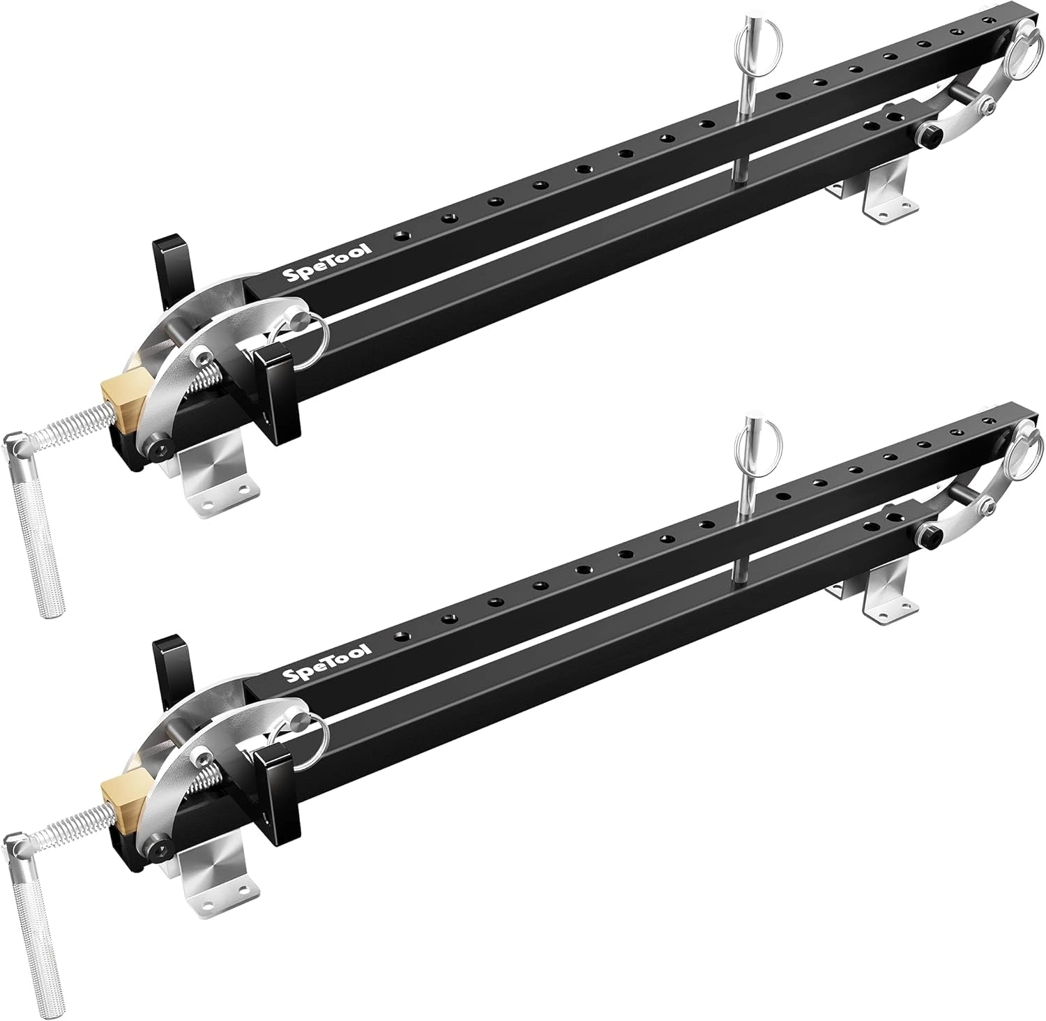 SpeTool S05003 16" Panel Clamps 2 Pack – 4-Way Pressure Aluminum Parallel Clamps with Parallelogram Couplers for Woodworking