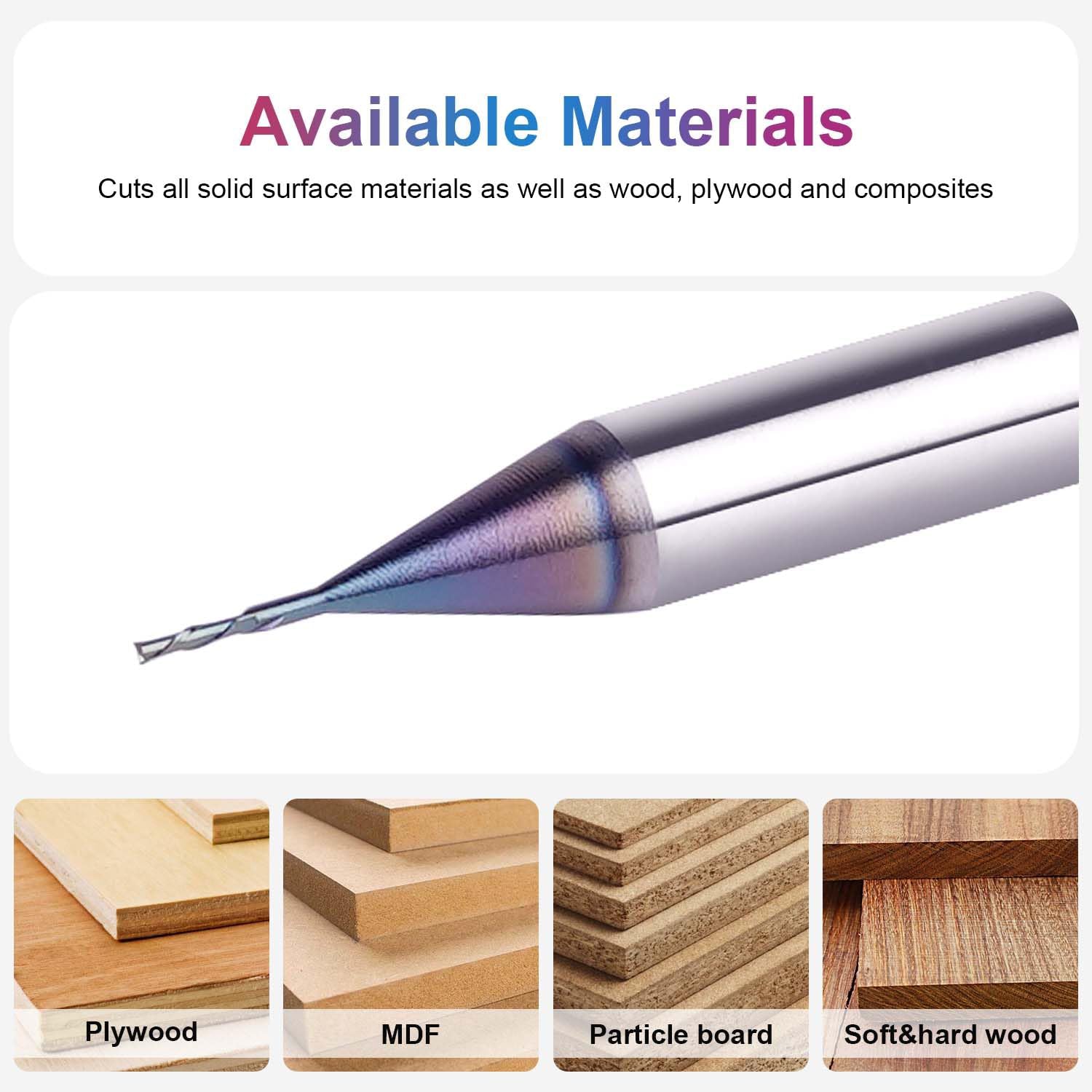 SpeTool Small 1/32 DIA Downcut End Mill 1/4 Shank Carbide SPE-X Router Bit