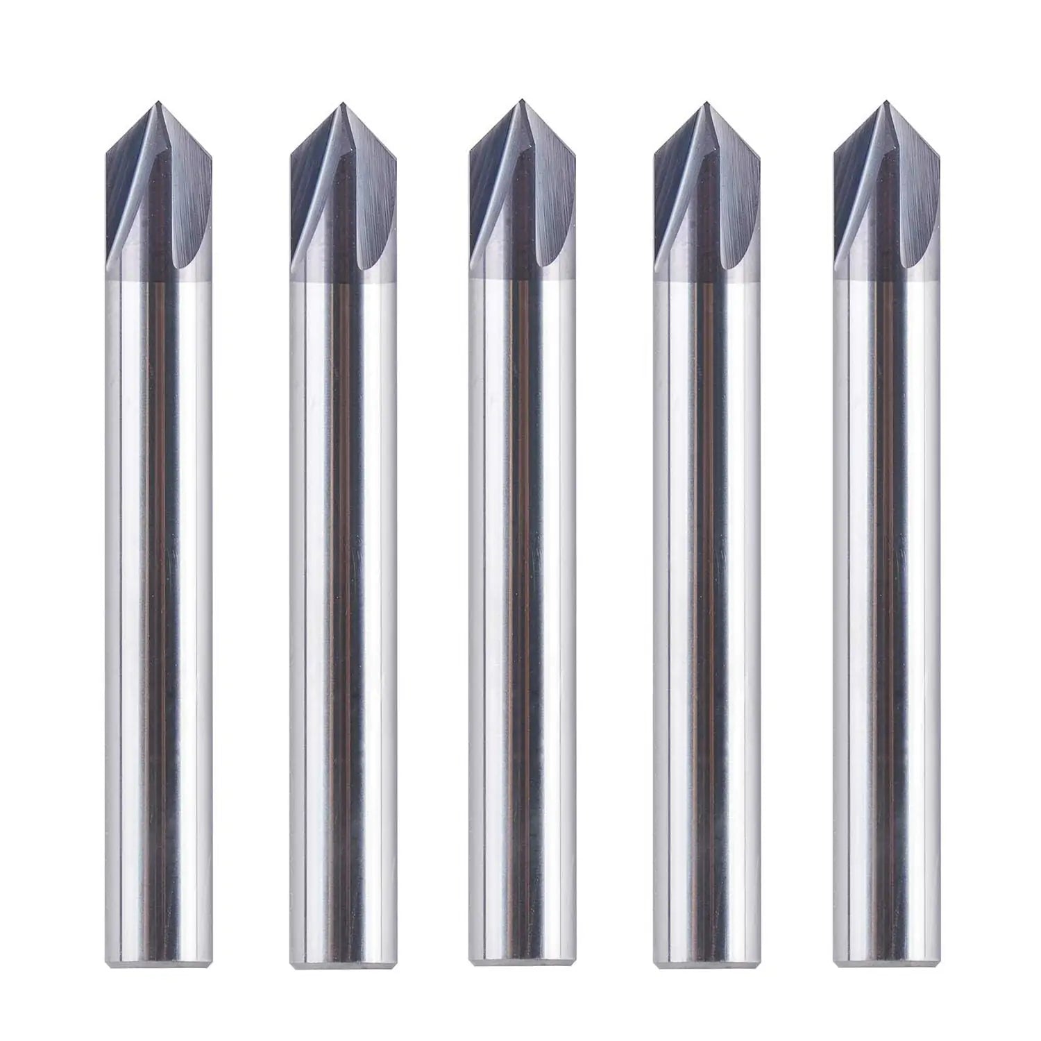 SpeTool W06007 Solid Carbide V Groove 90 Deg 1/4" Dia x 1/4" Shank x 2" Long 4 Flute TiAlN Coated Router Bit