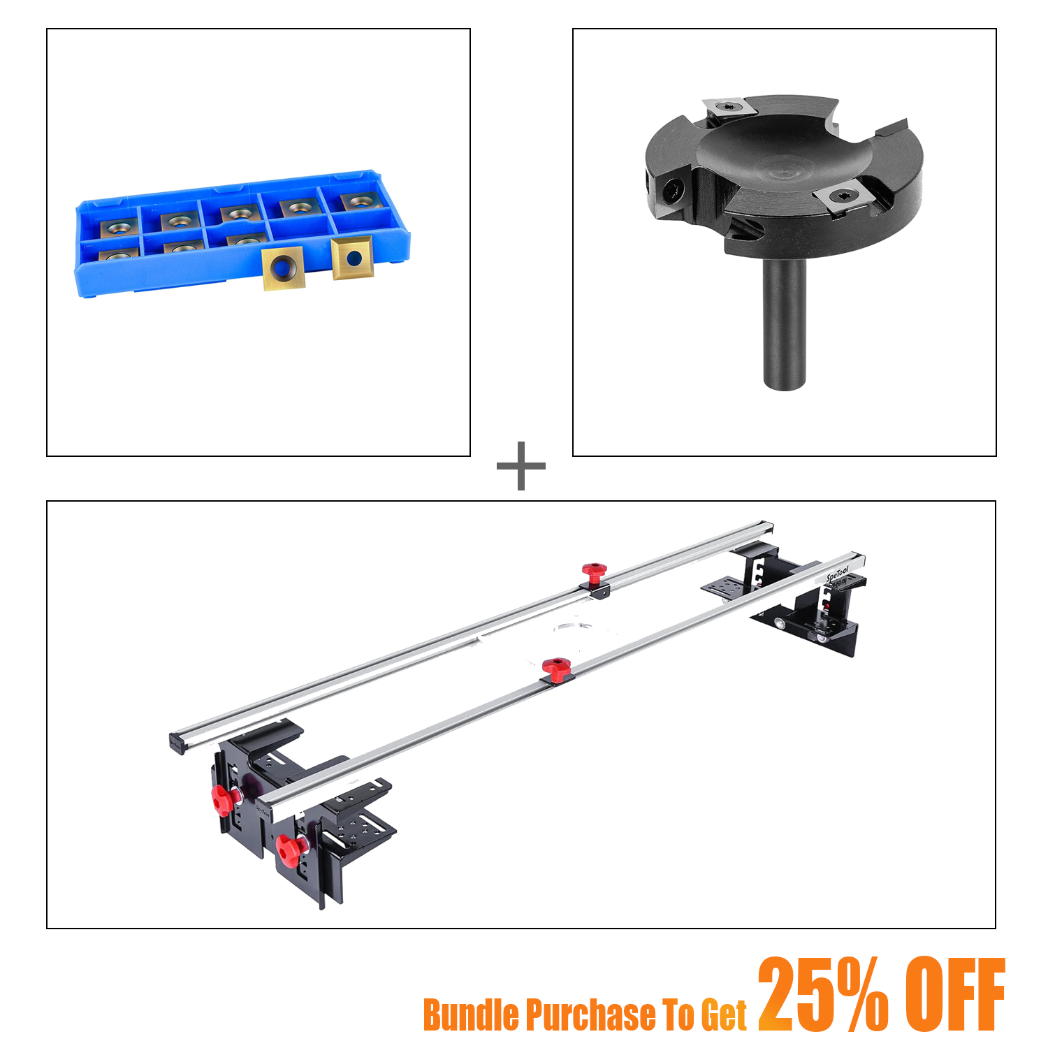 SpeTool UK S01001 Router Sled & W05010 Surfacing Bit & O01004 Blades Bundle Set