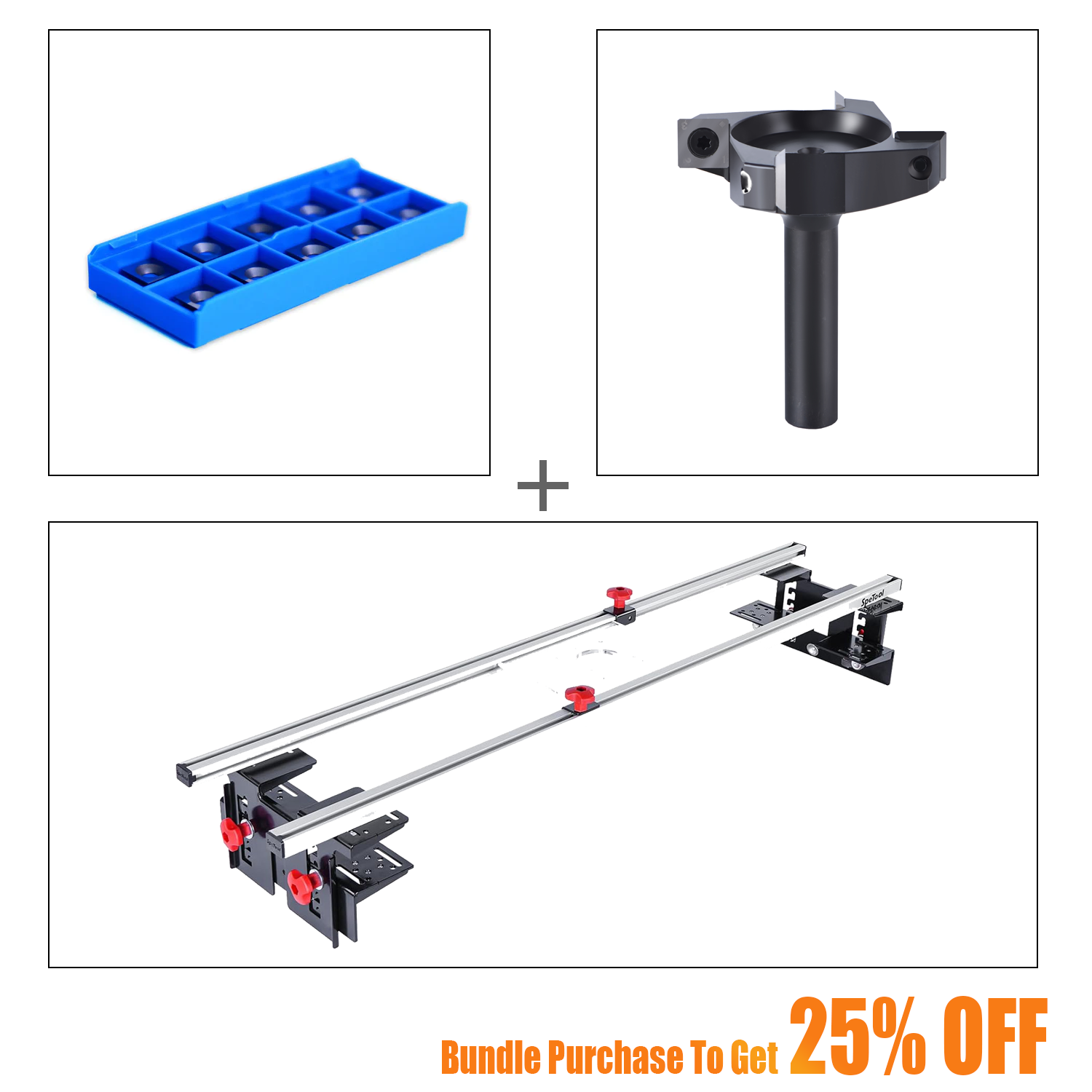 SpeTool UK S01001 Router Sled & W05003 Surfacing Router Bit & O01001 Blades Bundle Set