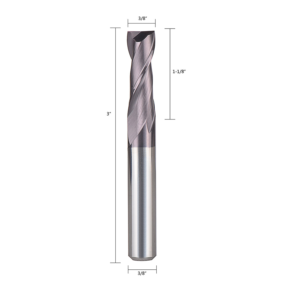 !Discontinued: SpeTool M04002 2 Flutes Carbide End Mill Flat Top 3/8" CD x 3/8" SD x 1-1/8" CL Extra Long