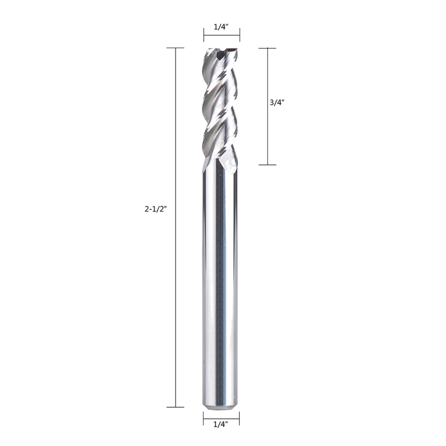 SpeTool 1/4 End Mill for Aluminum Cut 3 Flute CNC Router Bit Non-Ferrous Metal