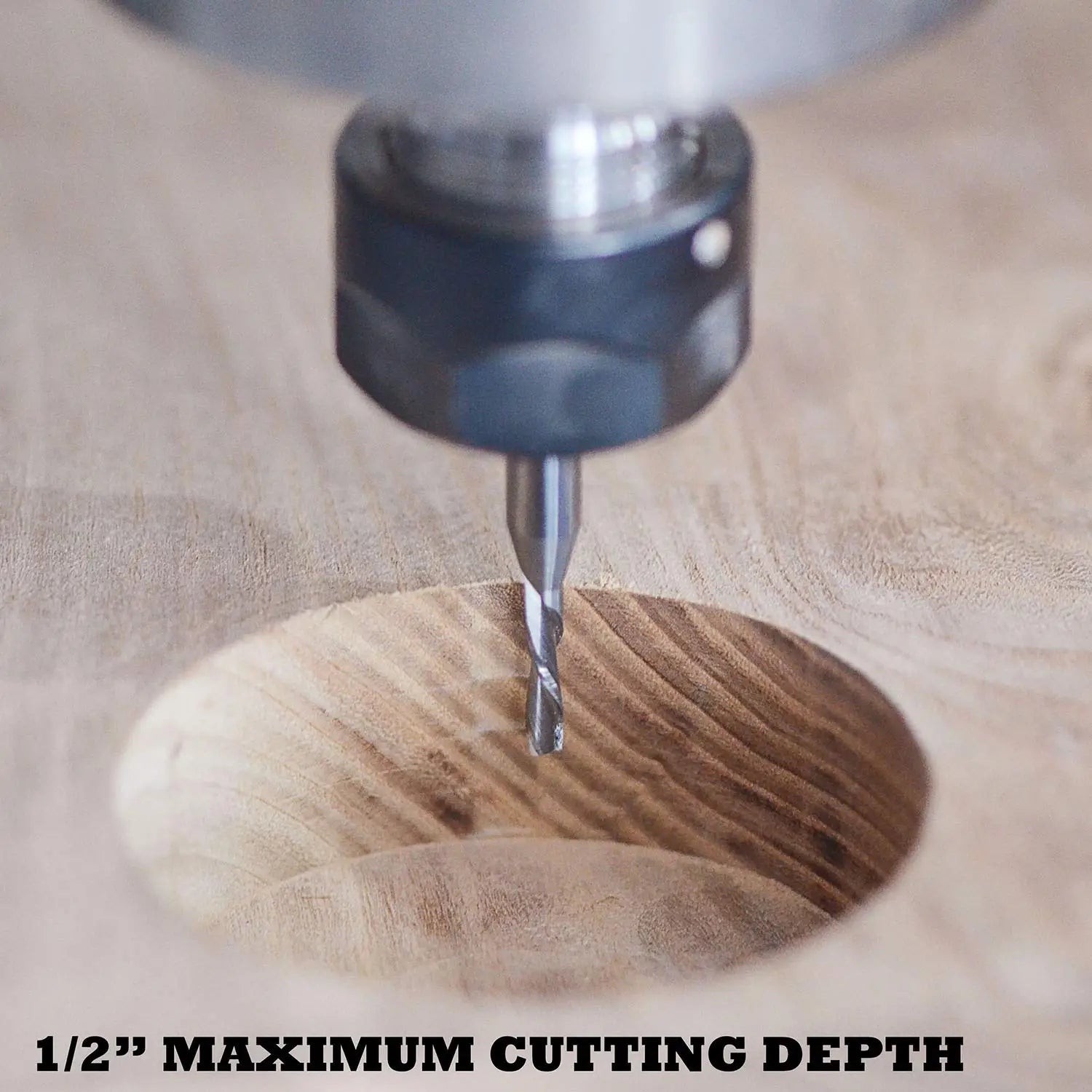SpeTool 1/8 Dia 1/4 SHK Spiral Downcut Router Bits CNC End Mill for Wood