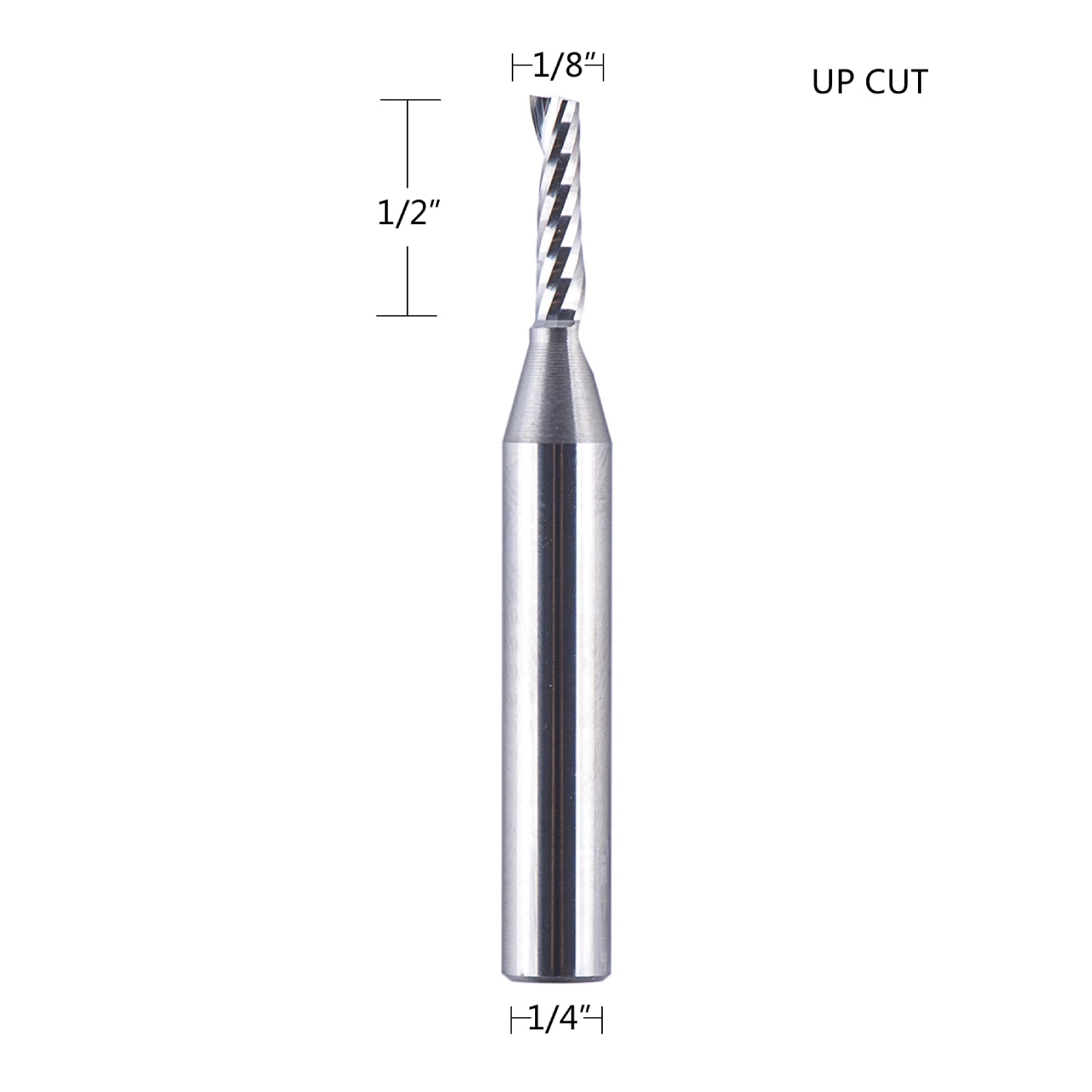 SpeTool 1/8 Dia x 1/4 SHK Up Cut Carbide CNC Spiral O Flute Router Bit