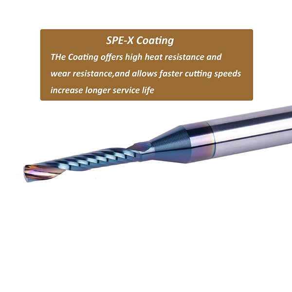 SpeTool SPEX 1/8 Spiral O Flute 1/4 Shank Router Bit Cut for Plastic