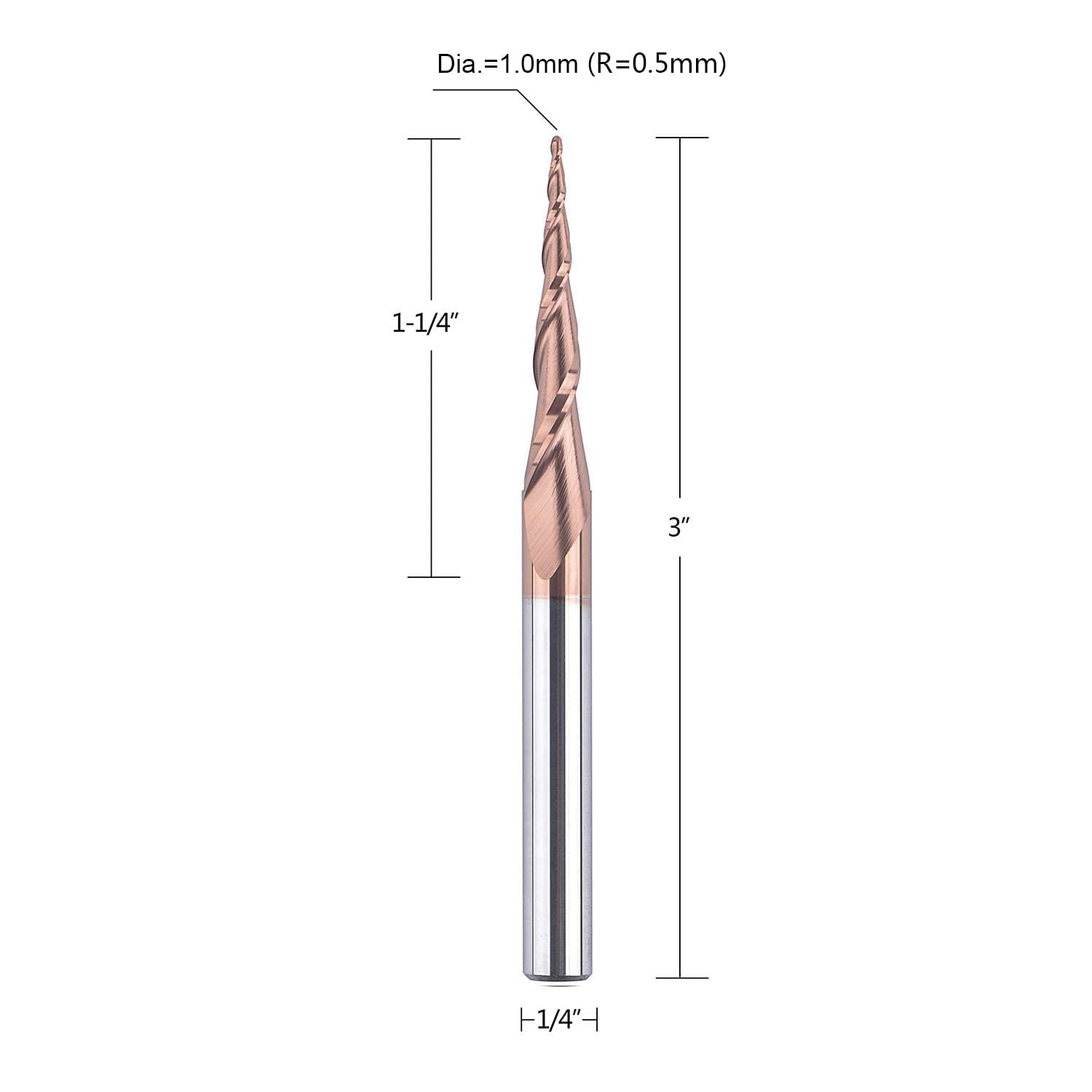 SpeTool Tapered Ball Nose Bits - Precision Tools for Smooth Curved Profiles