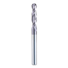 SpeTool 2 Flute 1/4" Shank Ball Nose End Mill 3" Long Router Bits For Metal
