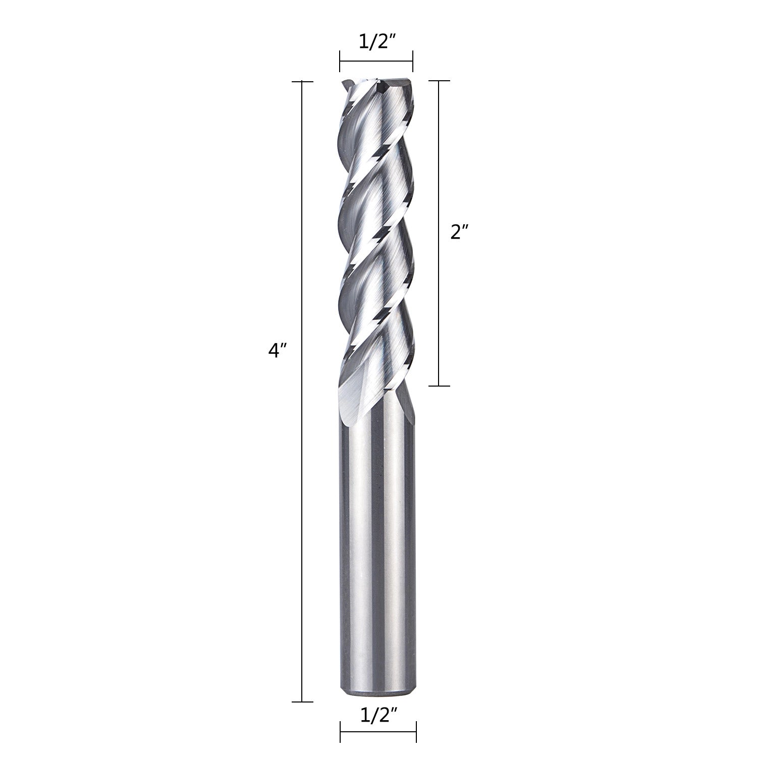 SpeTool 3 Flute Carbide End Mill for Aluminum Cut 4" Extra Long Router Bit