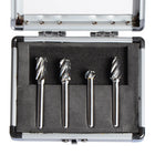 SpeTool 4Pcs Carbide Rotary Burr For Aluminum Cutting 1/4 inch shank