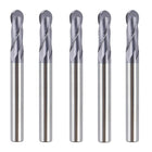SpeTool 5PCS 2 Flute 1/4 SHK Ball Nose End Mill Cutter CNC Router Bits