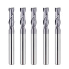 SpeTool 5PCS 2 Flutes 1/4 SHK Square Nose Upcut End Mill Tiain Coated