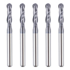 SpeTool 5Pcs 2 flute 1/8" Cutting Diameter Carbide Ball Nose CNC Router Bits