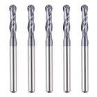 SpeTool 5Pcs 2 flute 1/8" Cutting Diameter Carbide Ball Nose CNC Router Bits