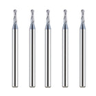 SpeTool 5Pcs 2 Flute 1/16" Dia x 1/8" SHK Carbide Ball Nose CNC End Mill