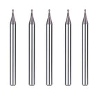 SpeTool 5Pcs Set 2 Flute 1/32" Dia 1/8" SHK Carbide Ball Nose End Mill