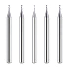 SpeTool 5Pcs/Set Flat Nose 2 Flute 1/32" Dia Carbide End Mill For Steel Maching