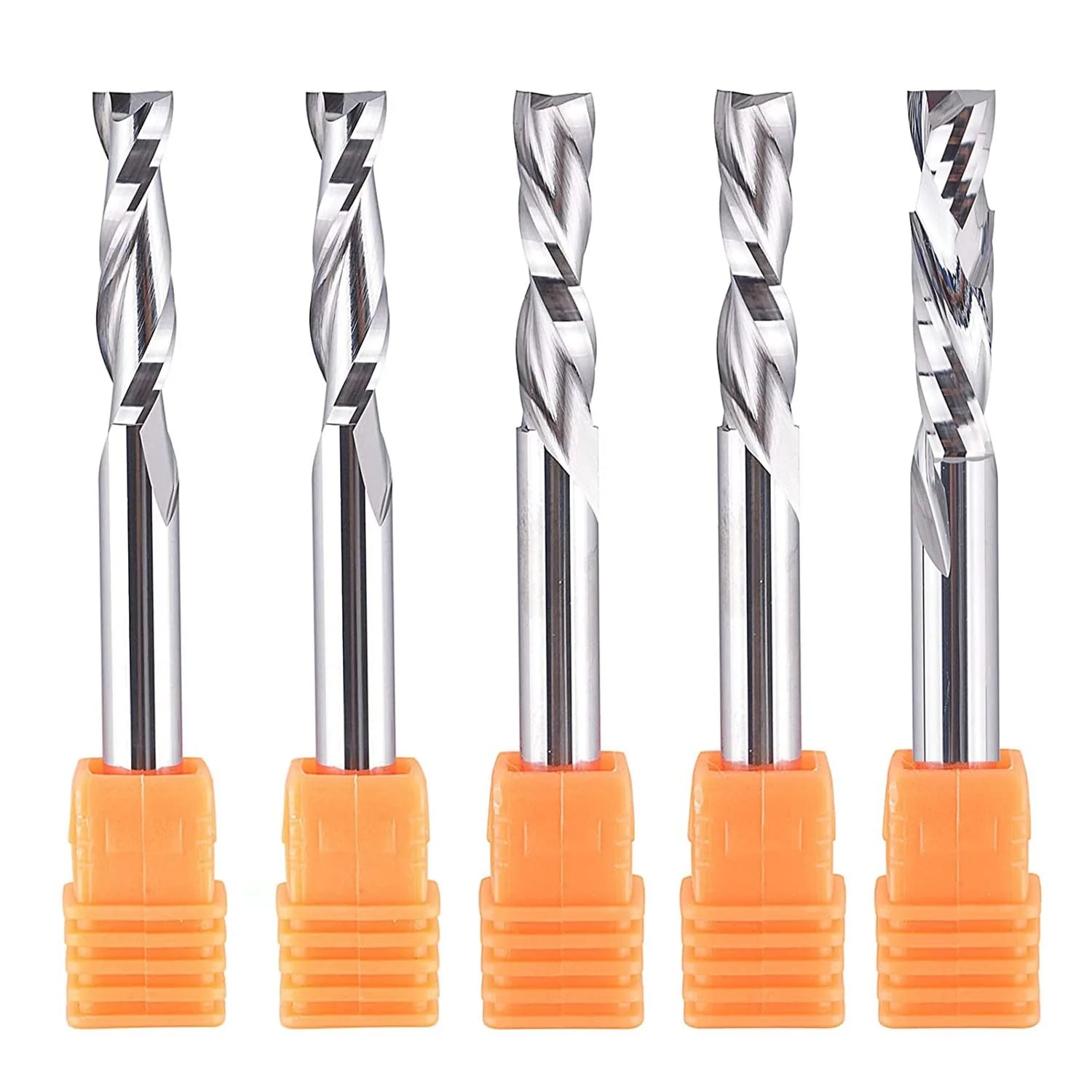 SpeTool WD-4 5Pcs Spiral Router Bits Set 1/4" Shank 1" Cutting Length for Woodworking