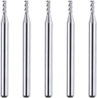 SpeTool 5pcs 1/16" Dia 1/8" SHK 3 Flutes Router Bits for Aluminum Cut