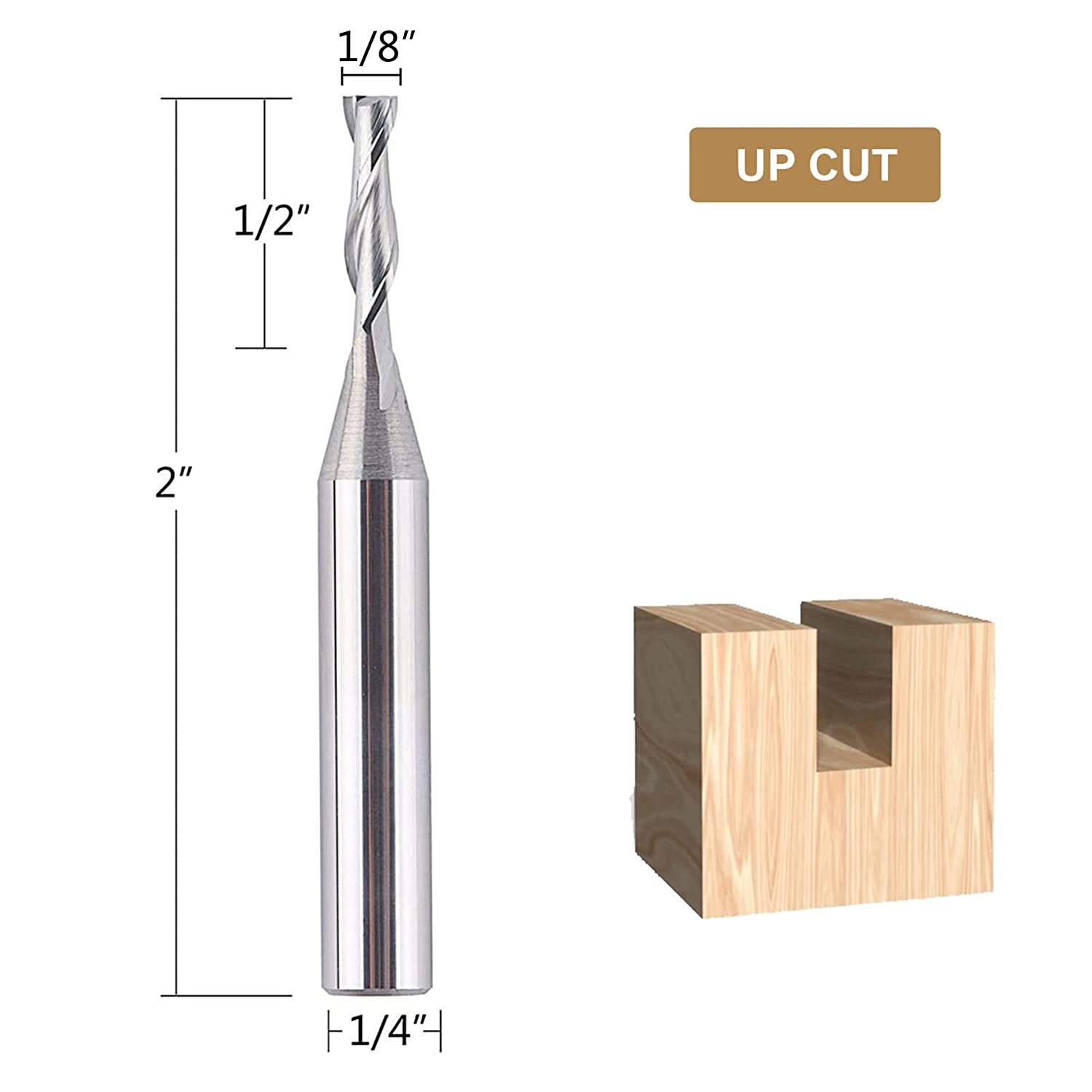 SpeTool CNC 1/8" Cutting Dia Spiral Up Cut Router Bit 1/4 SHK Wood Cut