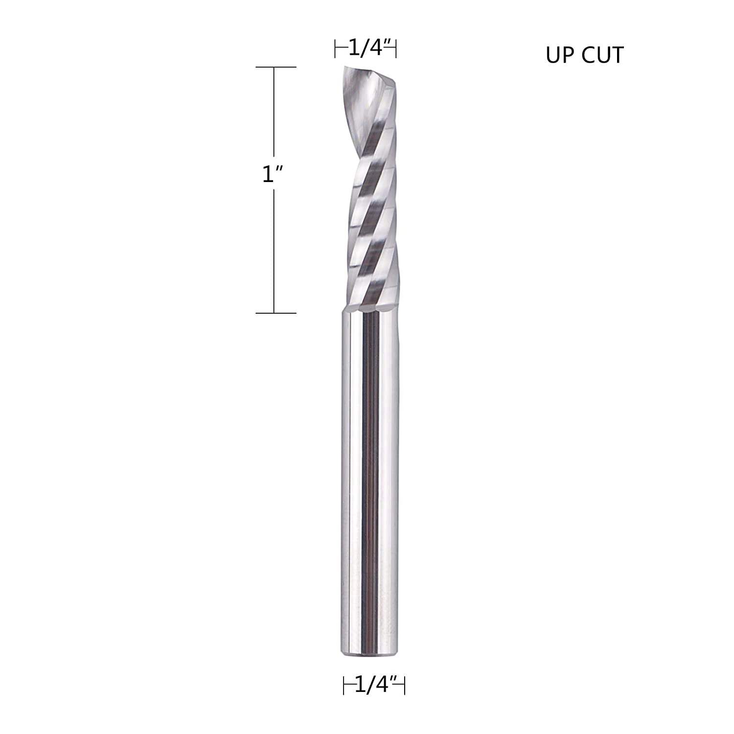 SpeTool CNC SC Spiral O Flute Plastic Cutting 1/4" Diam UpCut Router Bit