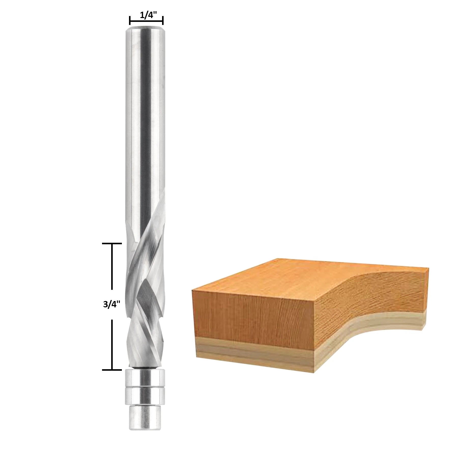 SpeTool Flush Trim Spiral Bit Up&Down Cut 1 4 SH 1 4 CD 3 4 CL 2-1 2 OAL