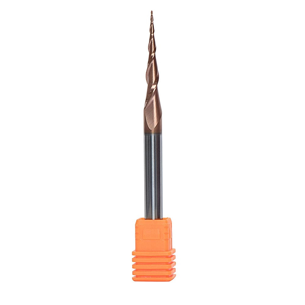 SpeTool EU 0.25MM Radius x 6MM SHANK x 30.5MM CL x 75MM OVL Tapered Ball Nose 2D & 3D Carving H-si Coated Router Bit