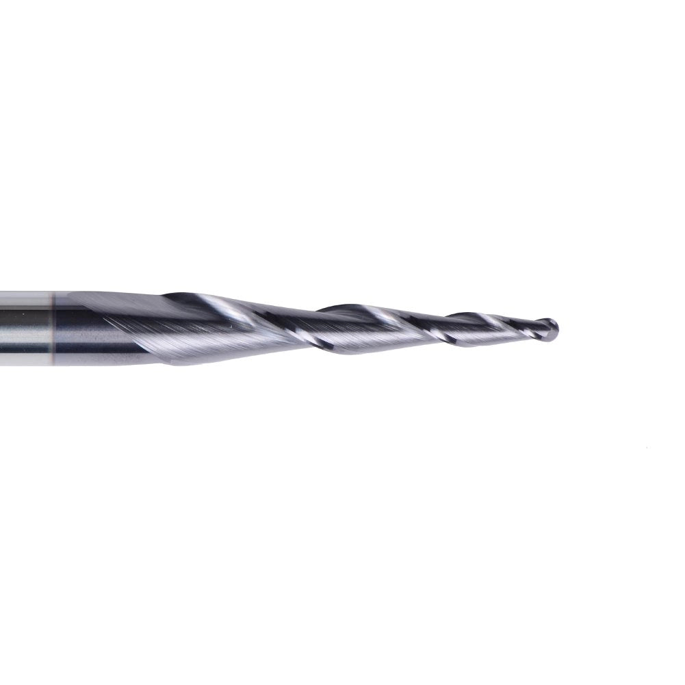 SpeTool DE VHM Kugelkopffräser Konische Fräser CNC 2 Flöten 1,0 mm Radius, 6 mm Schaft TiAlN Beschichtung für 2D und 3D Gravur