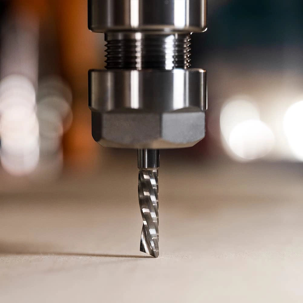 SpeTool DE VHM Alufräser Einschneidiger Fräser mit 6 mm Schaft x 22 mm Schnittlänge CNC Schaftfräser für Aluminium Acryl und Kunststoff