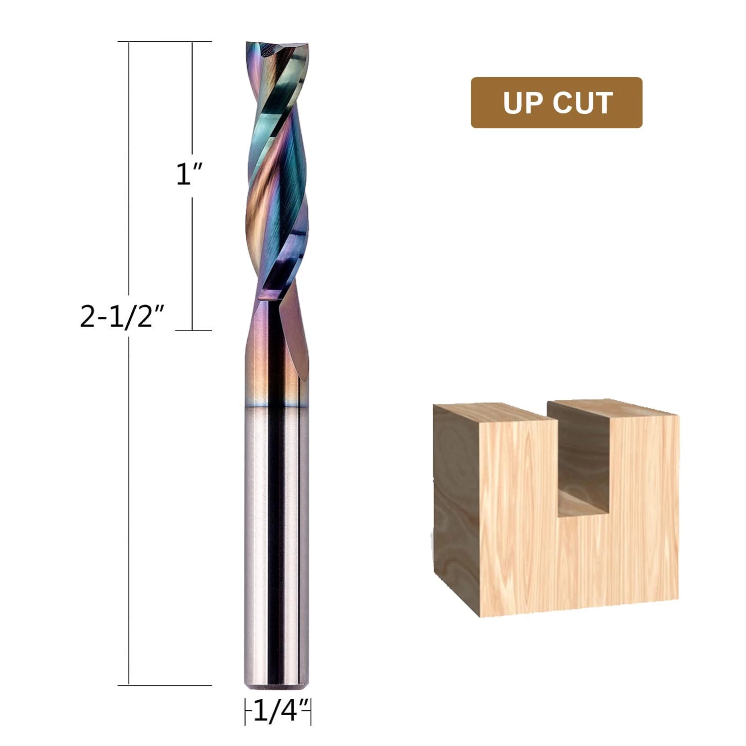 SpeTool SPE-X Coated 1/4" Dia Up Cut Router Bit CNC Carbide End Mill