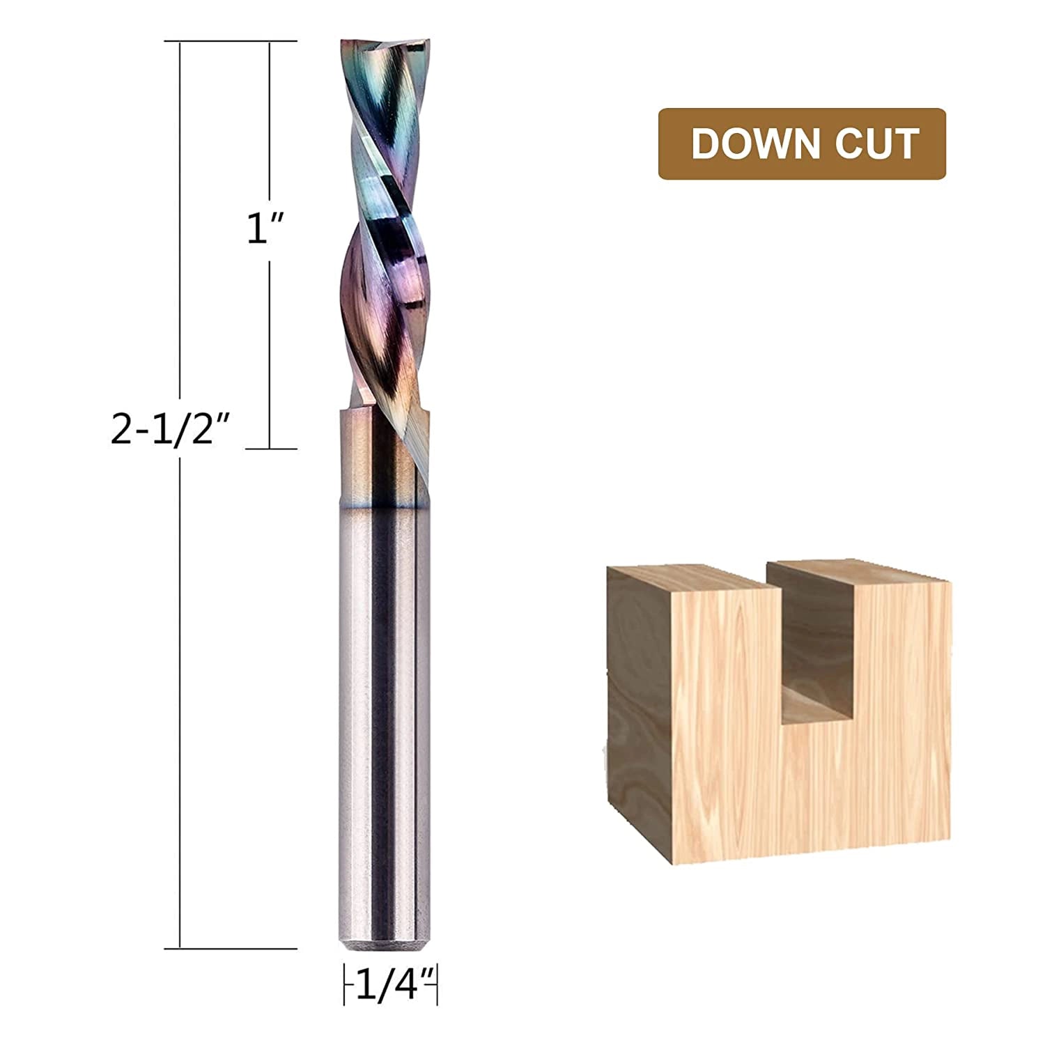 SpeTool O-Flute Fräser Aus Hartmetall – 1/8" Schnittdurchmesser, 1/4" Schaft, Für Holz, Acryl & NE-Metalle
