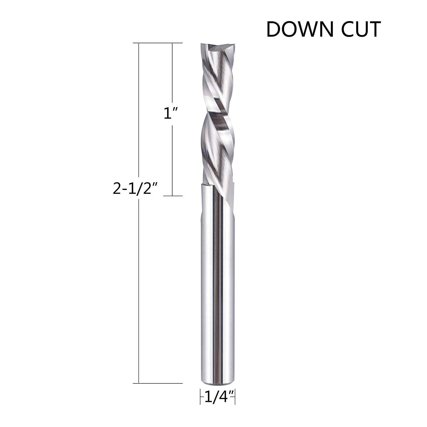 SpeTool Spiral Router Bits Down Cut 1/4 Diam End Mill for Woodworking