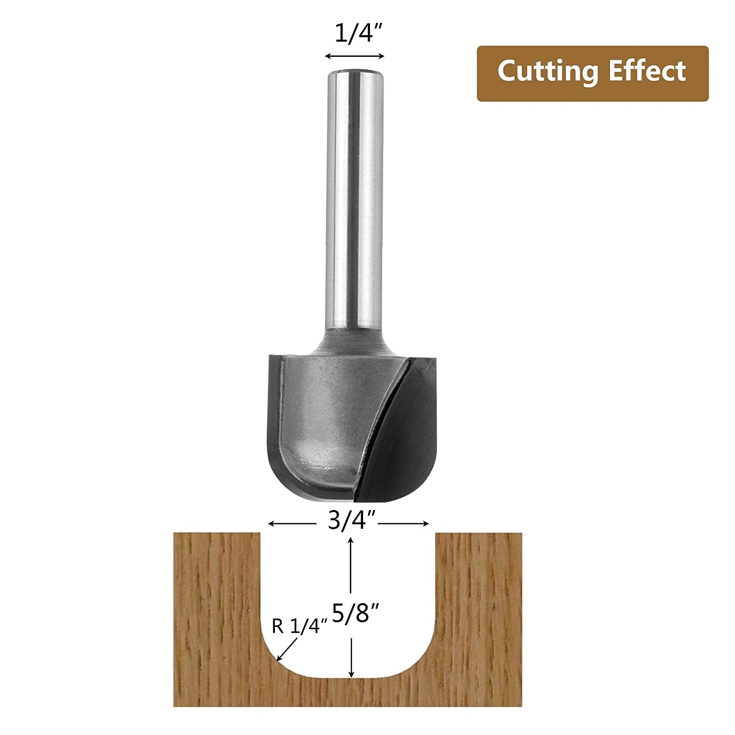 1/4" SH Bowl & Tray Router Bit 3/4 Dia 2 Flute Woodwork Milling SpeTool