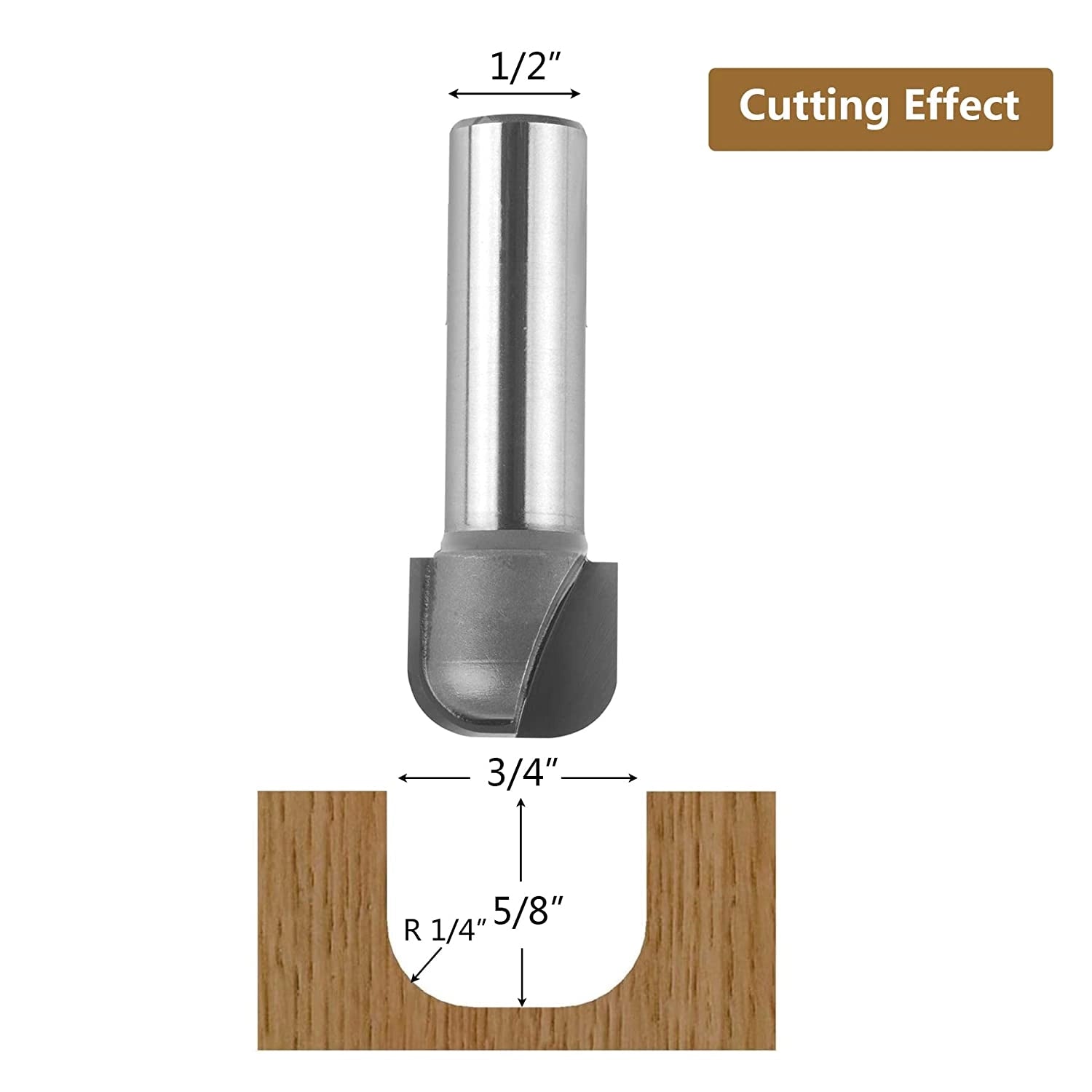 1/2" SH Bowl & Tray Router Bit 3/4 Dia 2 Flute Woodwork Milling SpeTool