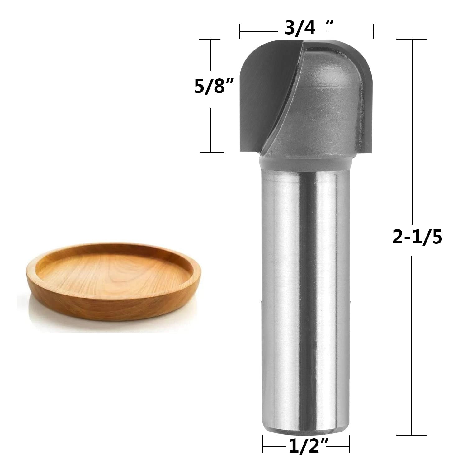 1/2" SH Bowl & Tray Router Bit 3/4 Dia 2 Flute Woodwork Milling SpeTool